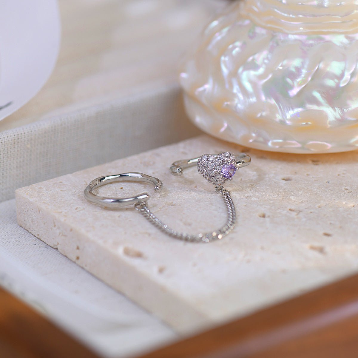 [Clearance] Amethyst Ring Set - Gold - Plated - Abbott Atelier