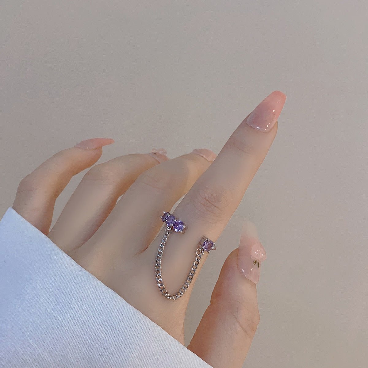 [Clearance] Amethyst Ring Set - Gold - Plated - Abbott Atelier