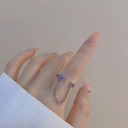 [Clearance] Amethyst Ring Set - Gold - Plated - Abbott Atelier