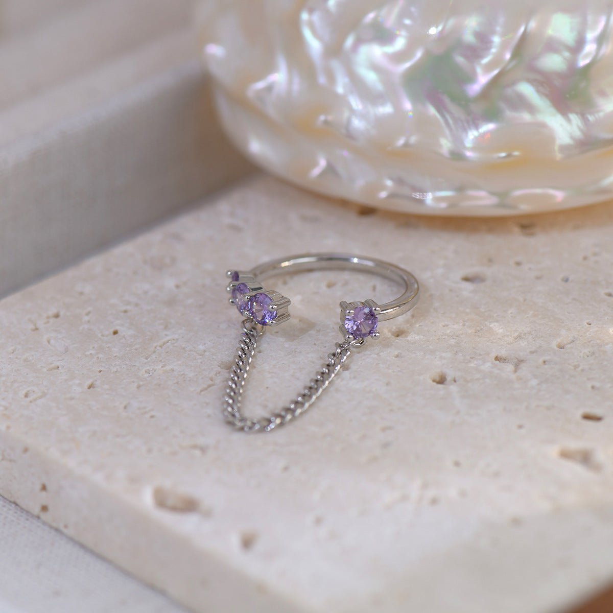 [Clearance] Amethyst Ring Set - Gold - Plated - Abbott Atelier