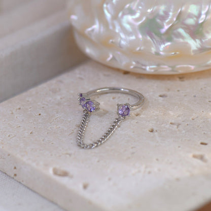 [Clearance] Amethyst Ring Set - Gold - Plated - Abbott Atelier
