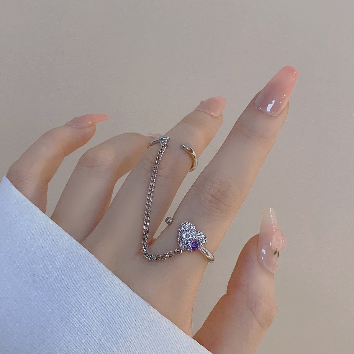 [Clearance] Amethyst Ring Set - Gold - Plated - Abbott Atelier