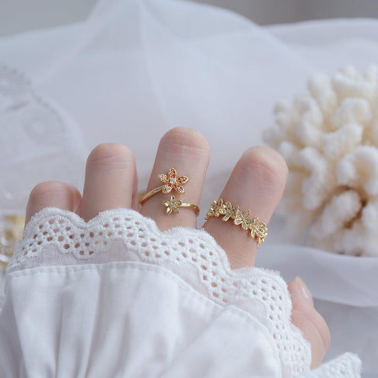 [Clearance] Flower Ring (2 Styles) - Gold - Plated - Abbott Atelier