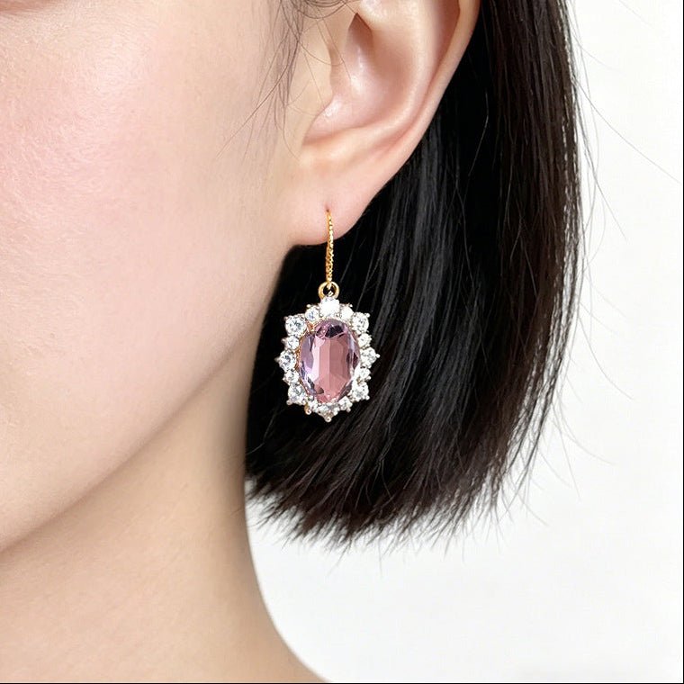 [Clearance] Lydia Baroque Earrings (Pink/Green) - Gold-Plated - Abbott Atelier