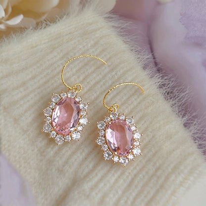 [Clearance] Lydia Baroque Earrings (Pink/Green) - Gold-Plated - Abbott Atelier
