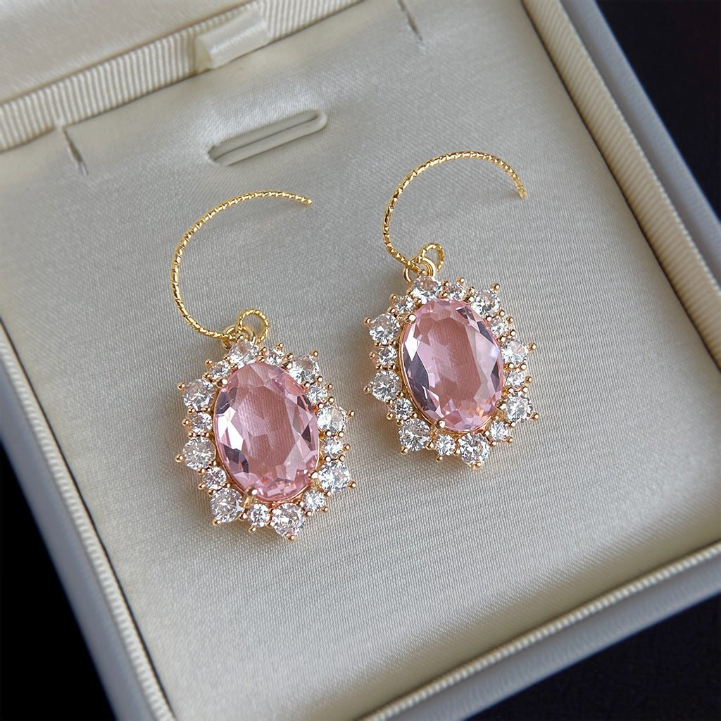 [Clearance] Lydia Baroque Earrings (Pink/Green) - Gold-Plated - Abbott Atelier