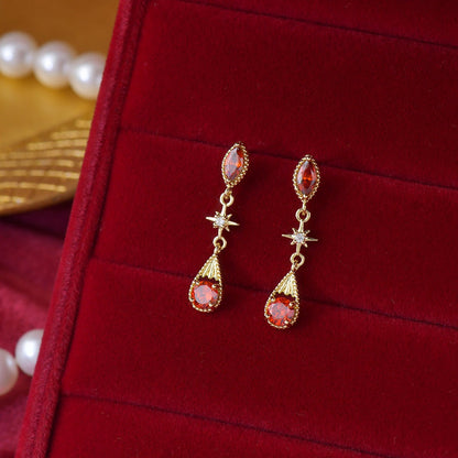 Crimson Astra Earrings - Hypoallergenic - Abbott Atelier