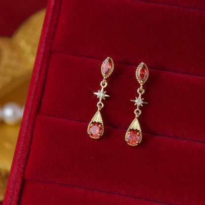 Crimson Astra Earrings - Hypoallergenic - Abbott Atelier