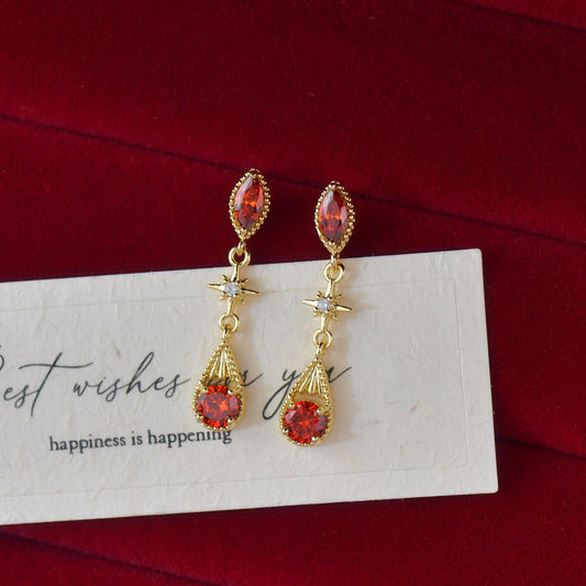 Crimson Astra Earrings - Hypoallergenic - Abbott Atelier