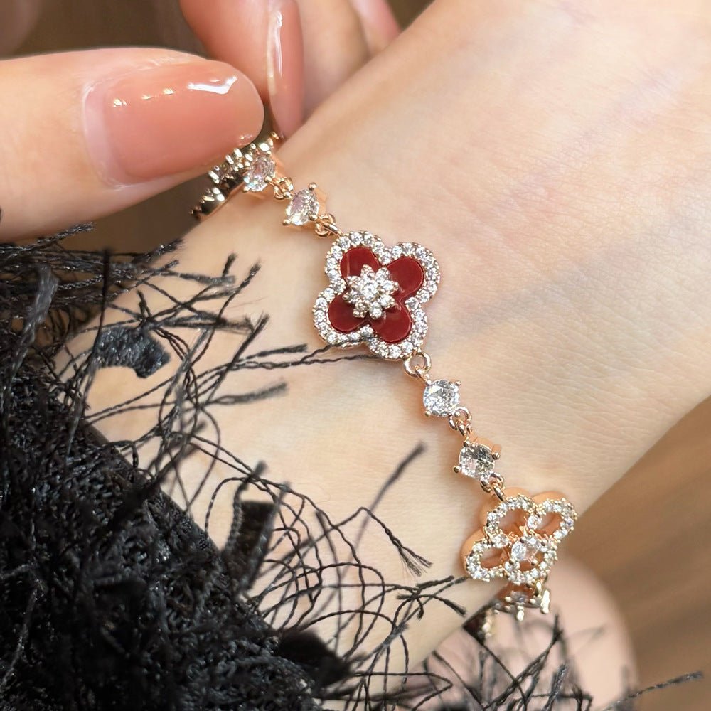 Crimson Blossom Bracelet - Gold Plated - Abbott Atelier