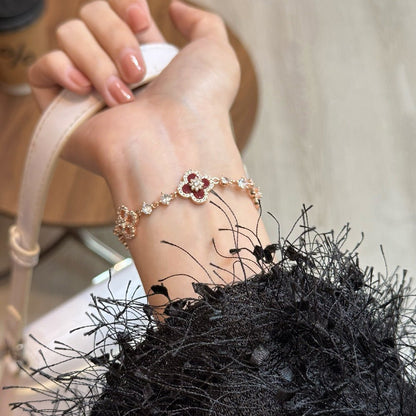 Crimson Blossom Bracelet - Gold Plated - Abbott Atelier