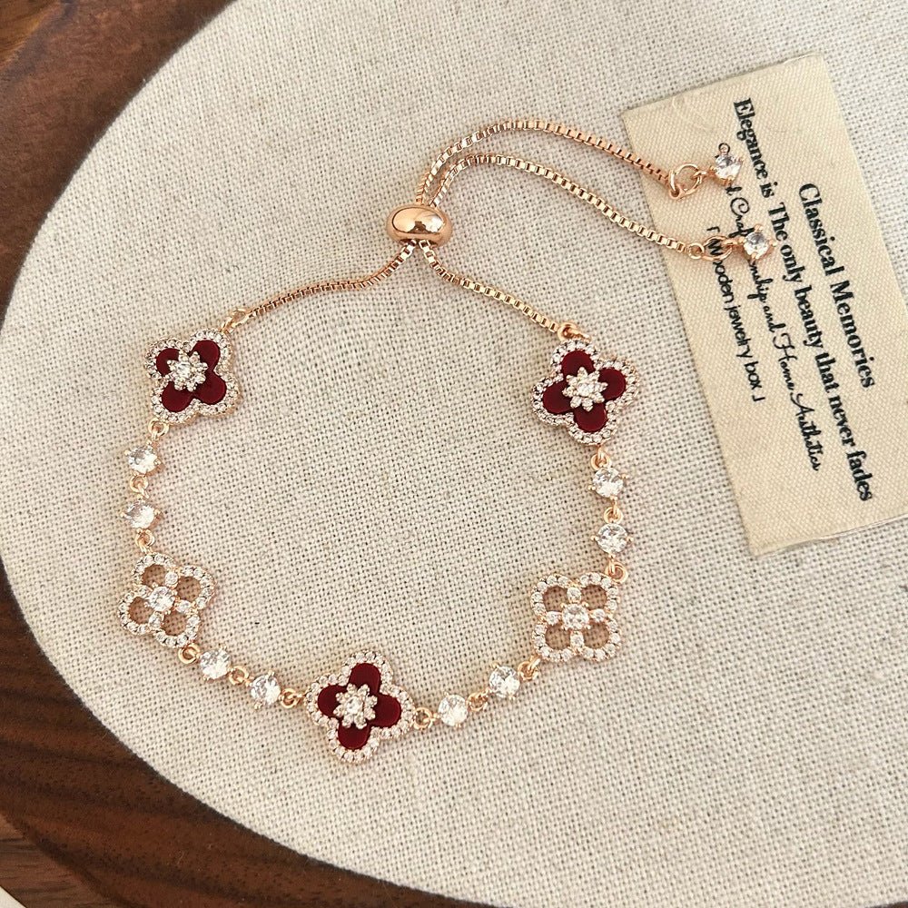 Crimson Blossom Bracelet - Gold Plated - Abbott Atelier