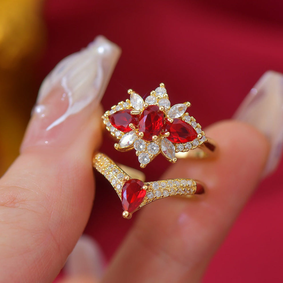 Crimson Blossom Ring | Abbott Atelier | Romantic Jewelry