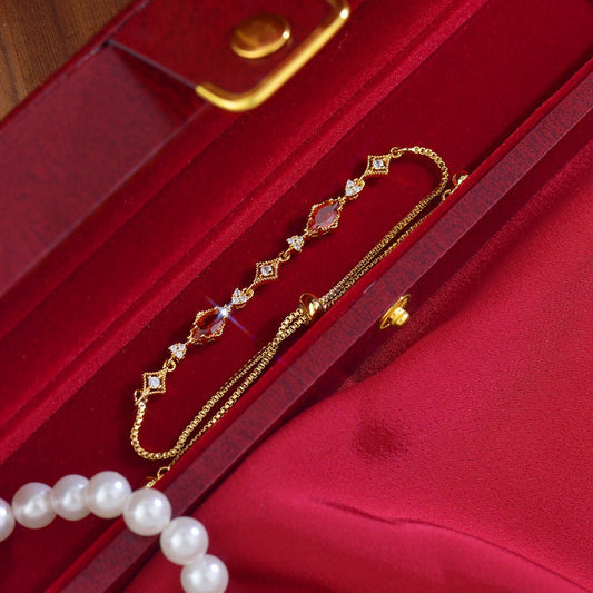 Crimson Lattice Bracelet - Gold Plated - Abbott Atelier