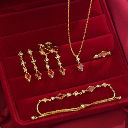 Crimson Lattice Bracelet - Gold Plated - Abbott Atelier