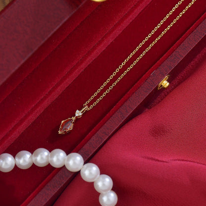 Crimson Lattice Necklace - Gold Plated - Abbott Atelier