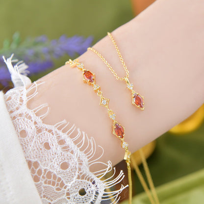 Crimson Lattice Necklace - Gold Plated - Abbott Atelier