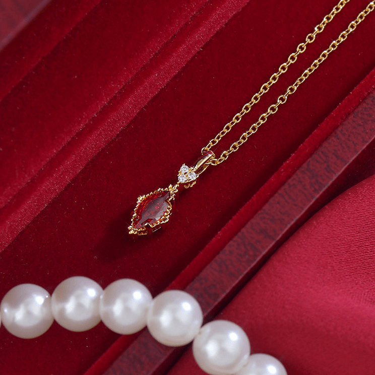 Crimson Lattice Necklace - Gold Plated - Abbott Atelier