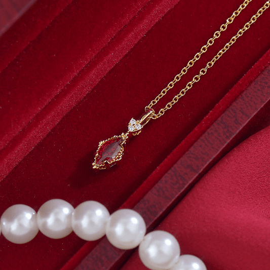 Crimson Lattice Necklace - Gold Plated - Abbott Atelier