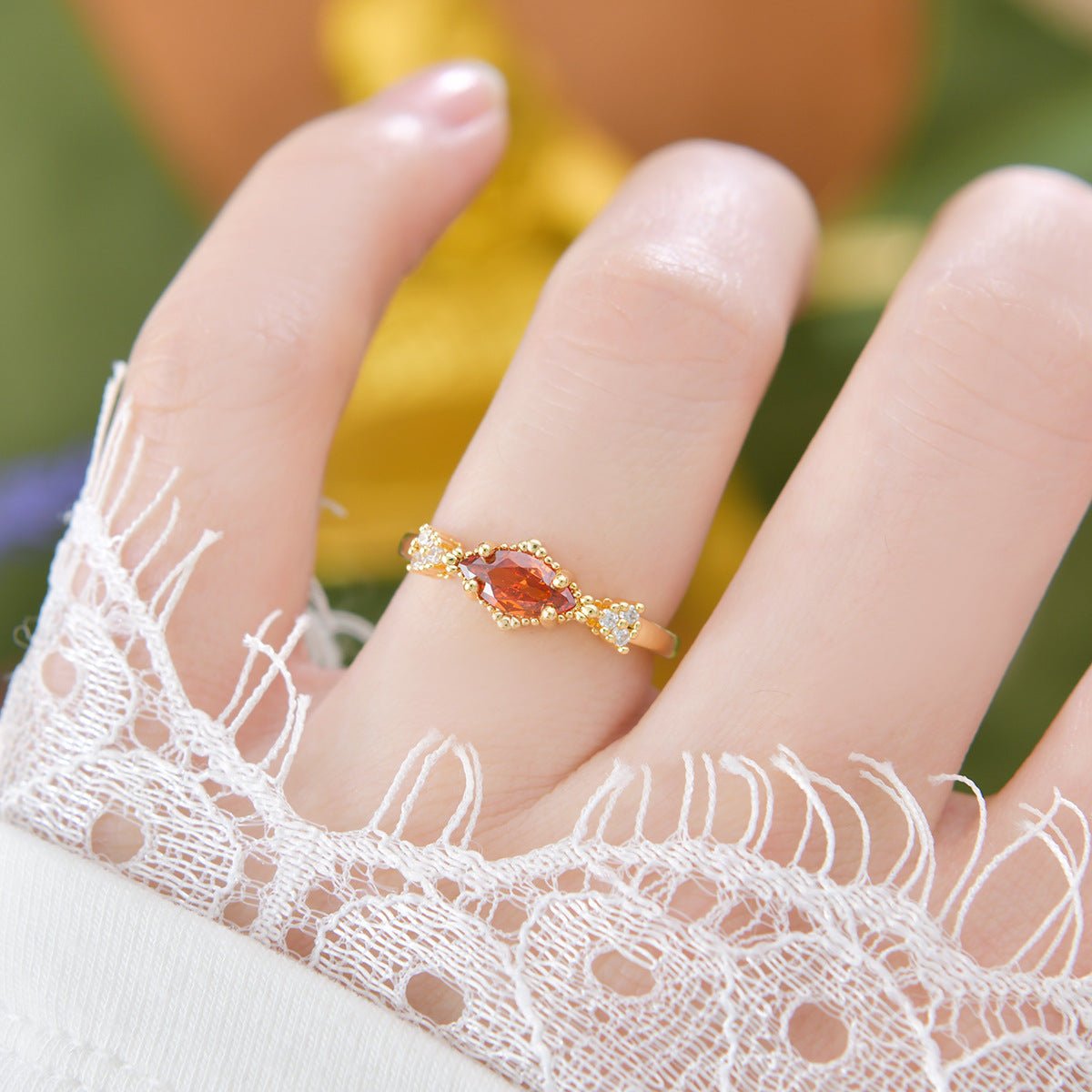 Crimson Lattice Ring - Gold - Plated - Abbott Atelier