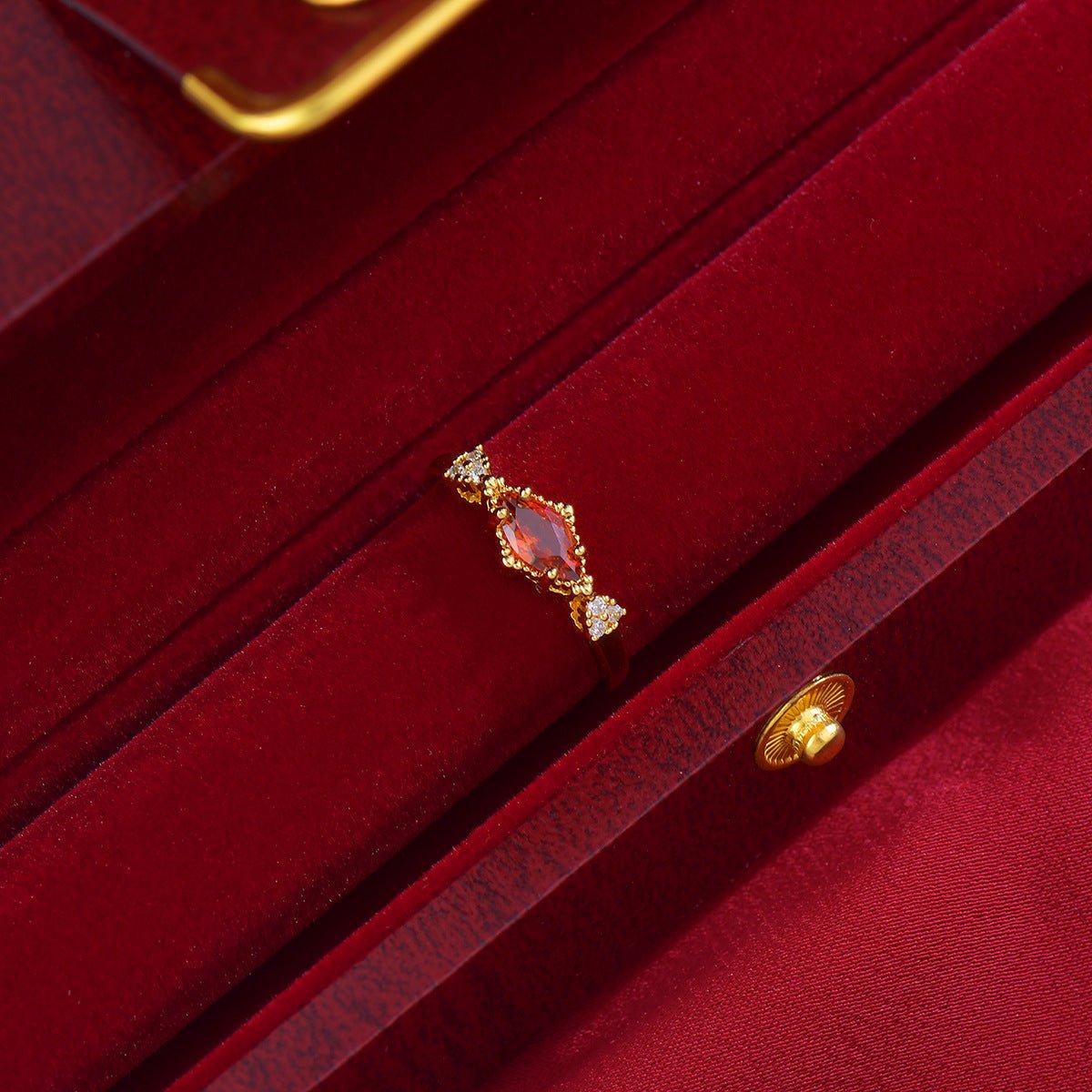 Crimson Lattice Ring - Gold - Plated - Abbott Atelier
