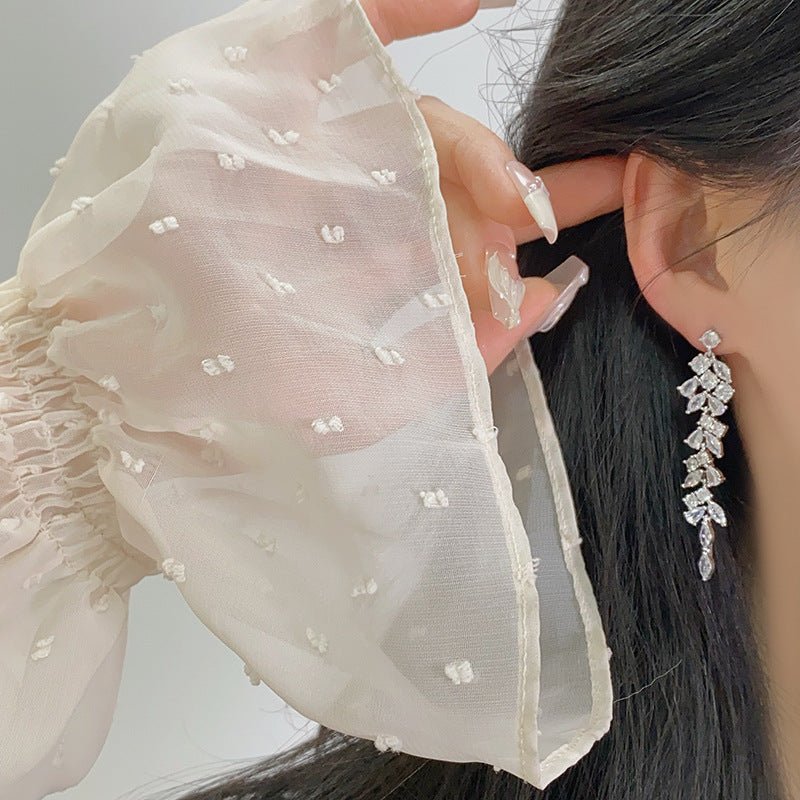 Crystal Cascade Earrings in Silver - Hypoallergenic - Abbott Atelier