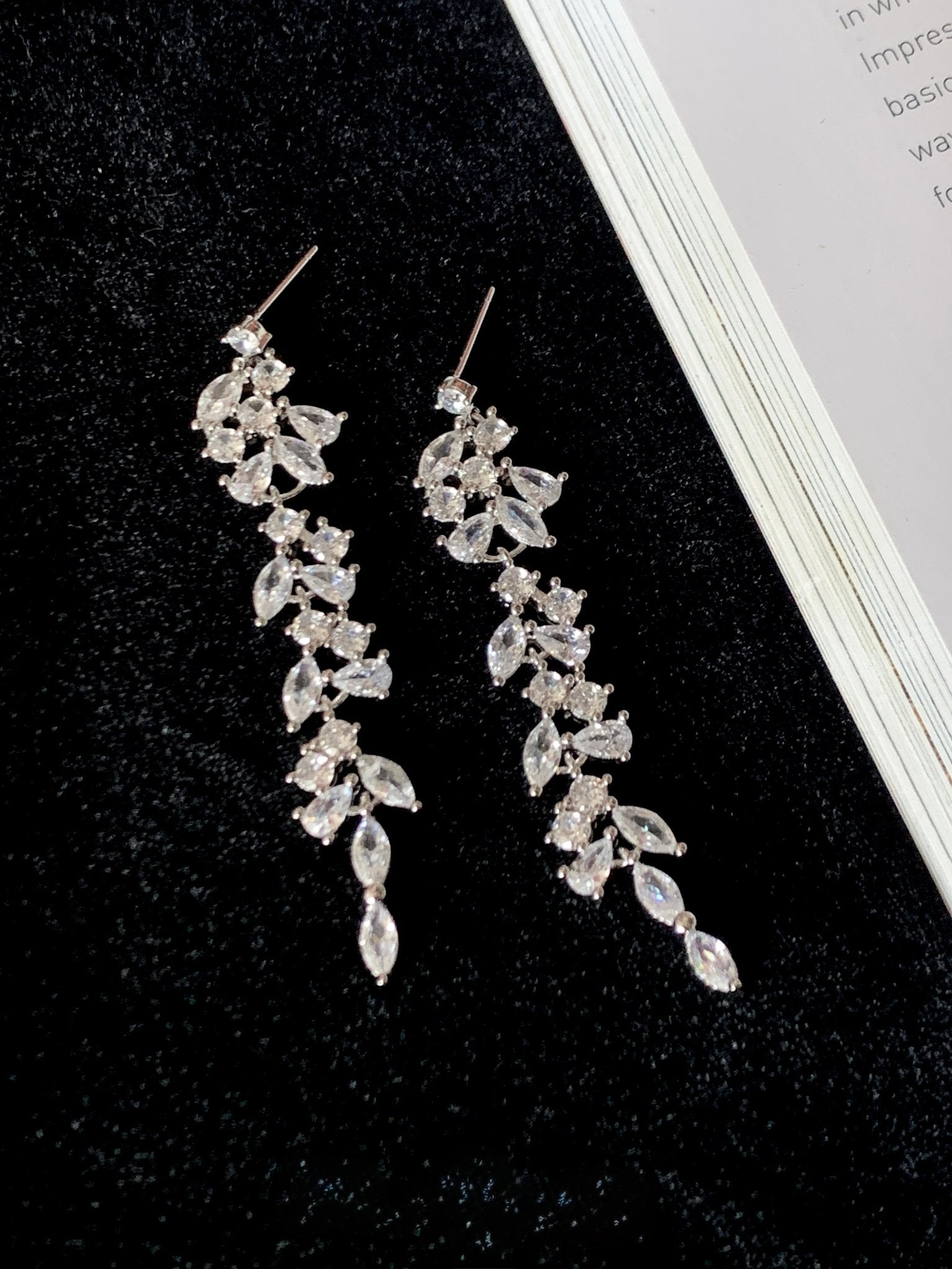 Crystal Cascade Earrings in Silver - Hypoallergenic - Abbott Atelier