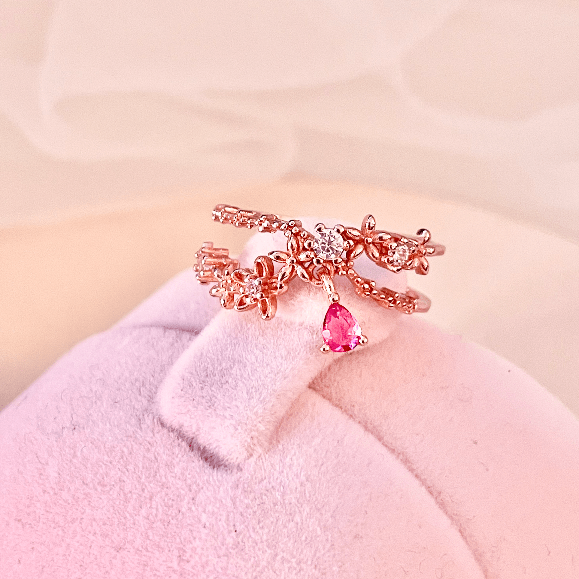 Dangly Flower Ring - Hyacinth - Gold - Plated - Abbott Atelier