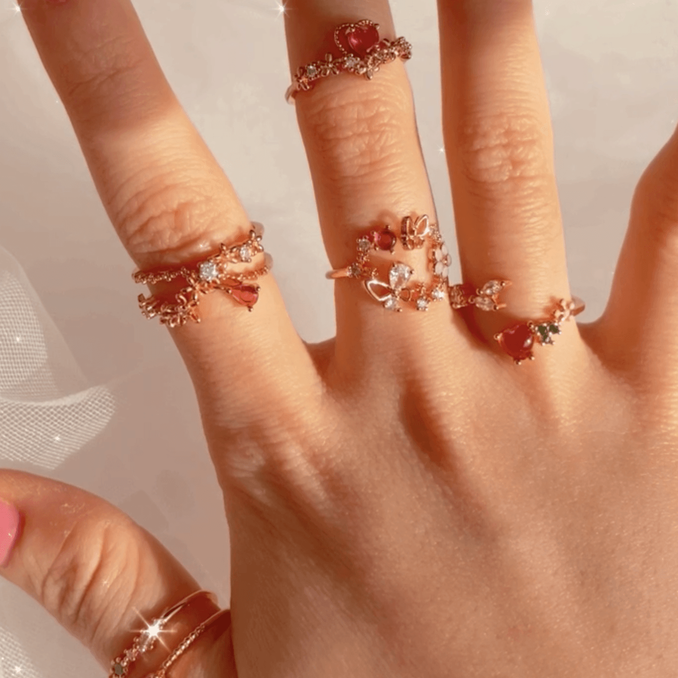Dangly Flower Ring - Hyacinth - Gold - Plated - Abbott Atelier