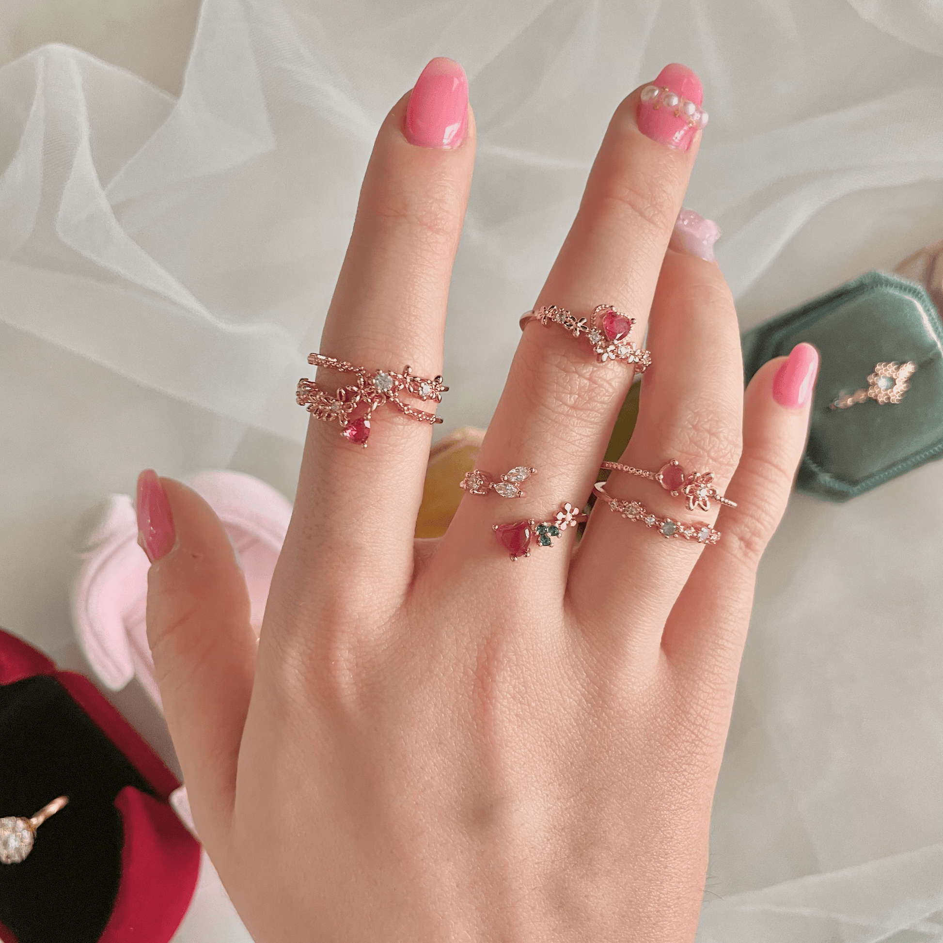 Dangly Flower Ring - Hyacinth - Gold - Plated - Abbott Atelier