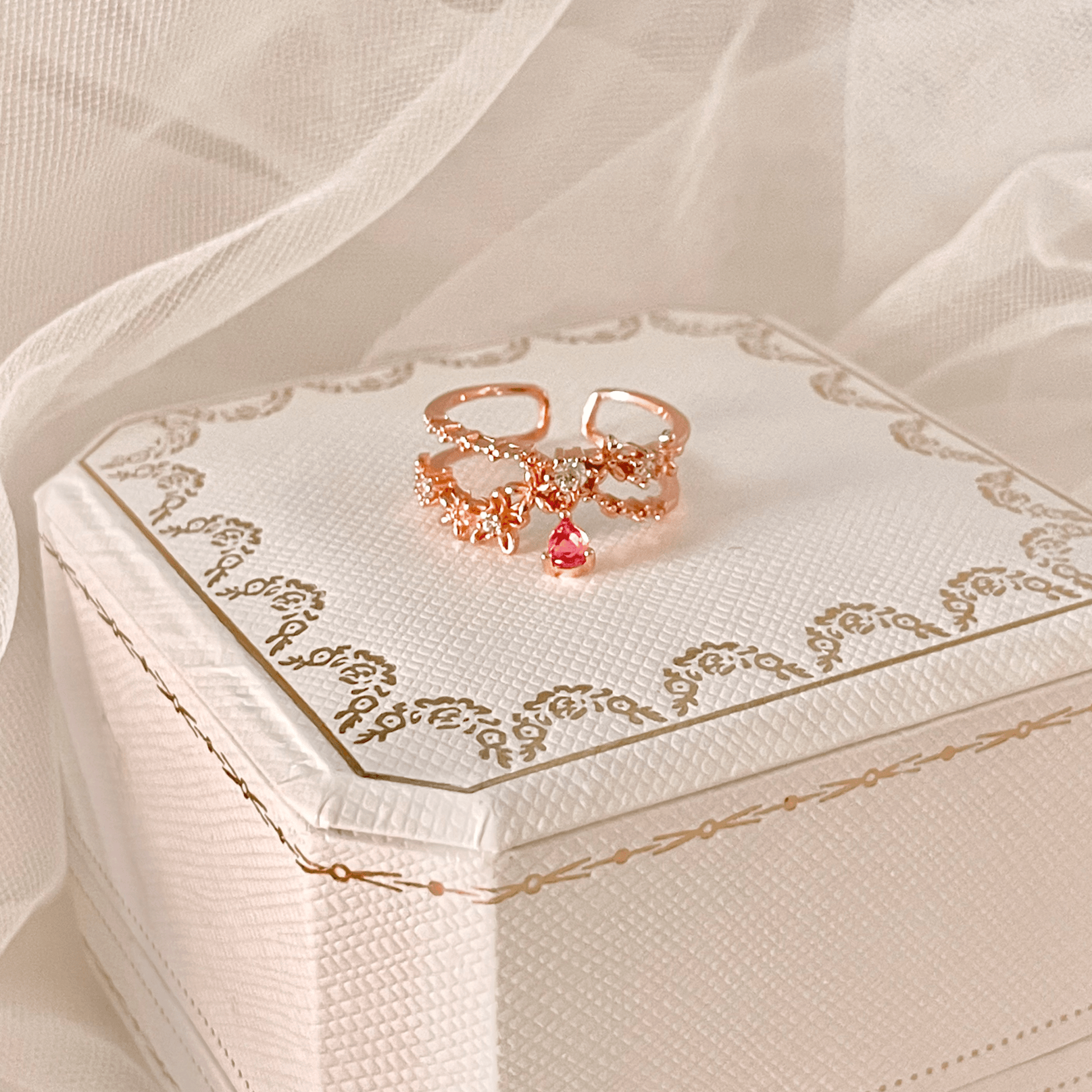 Dangly Flower Ring - Hyacinth - Gold - Plated - Abbott Atelier