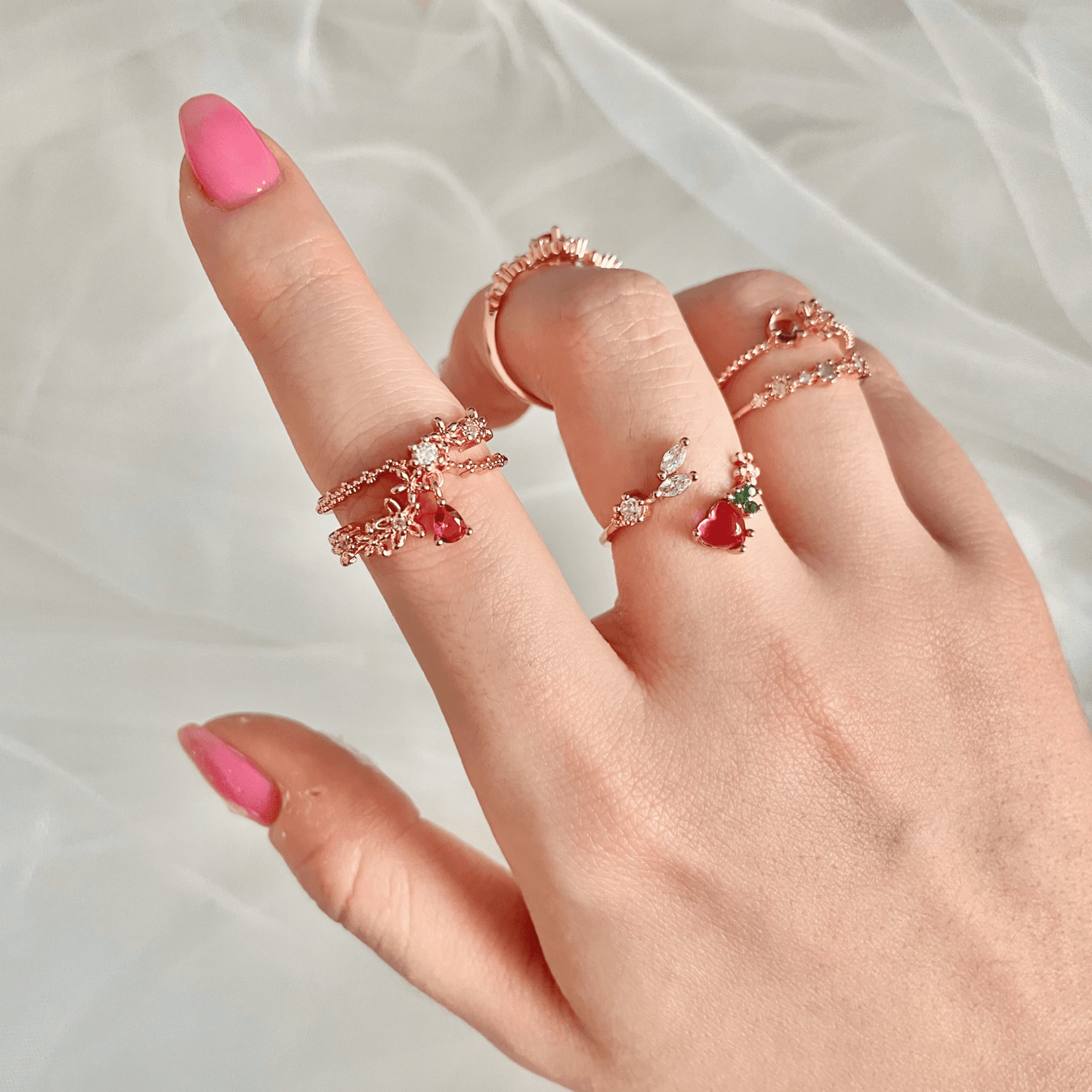 Dangly Flower Ring - Hyacinth - Gold - Plated - Abbott Atelier