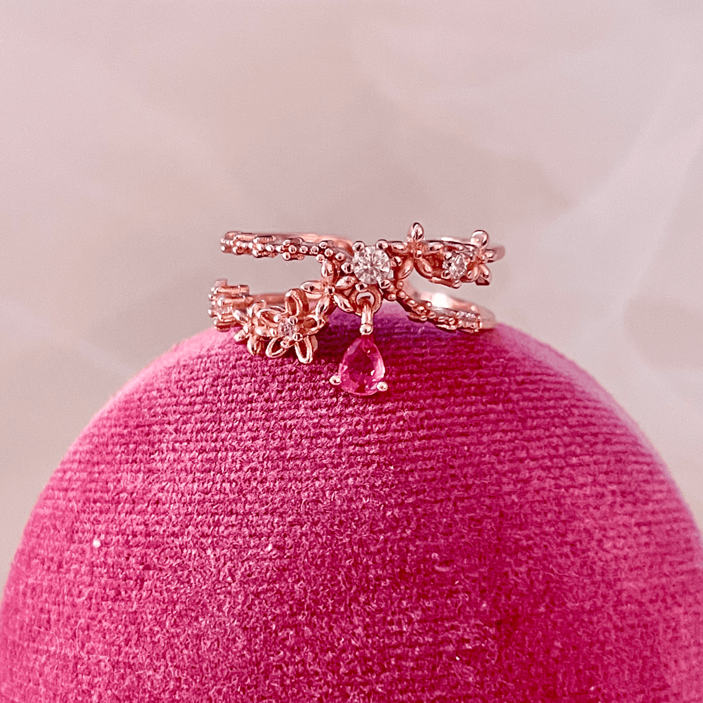 Dangly Flower Ring - Hyacinth - Gold - Plated - Abbott Atelier