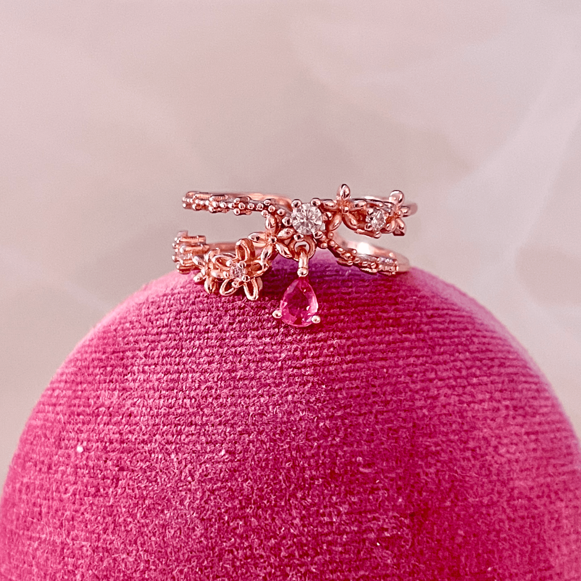 Dangly Flower Ring - Hyacinth - Gold - Plated - Abbott Atelier