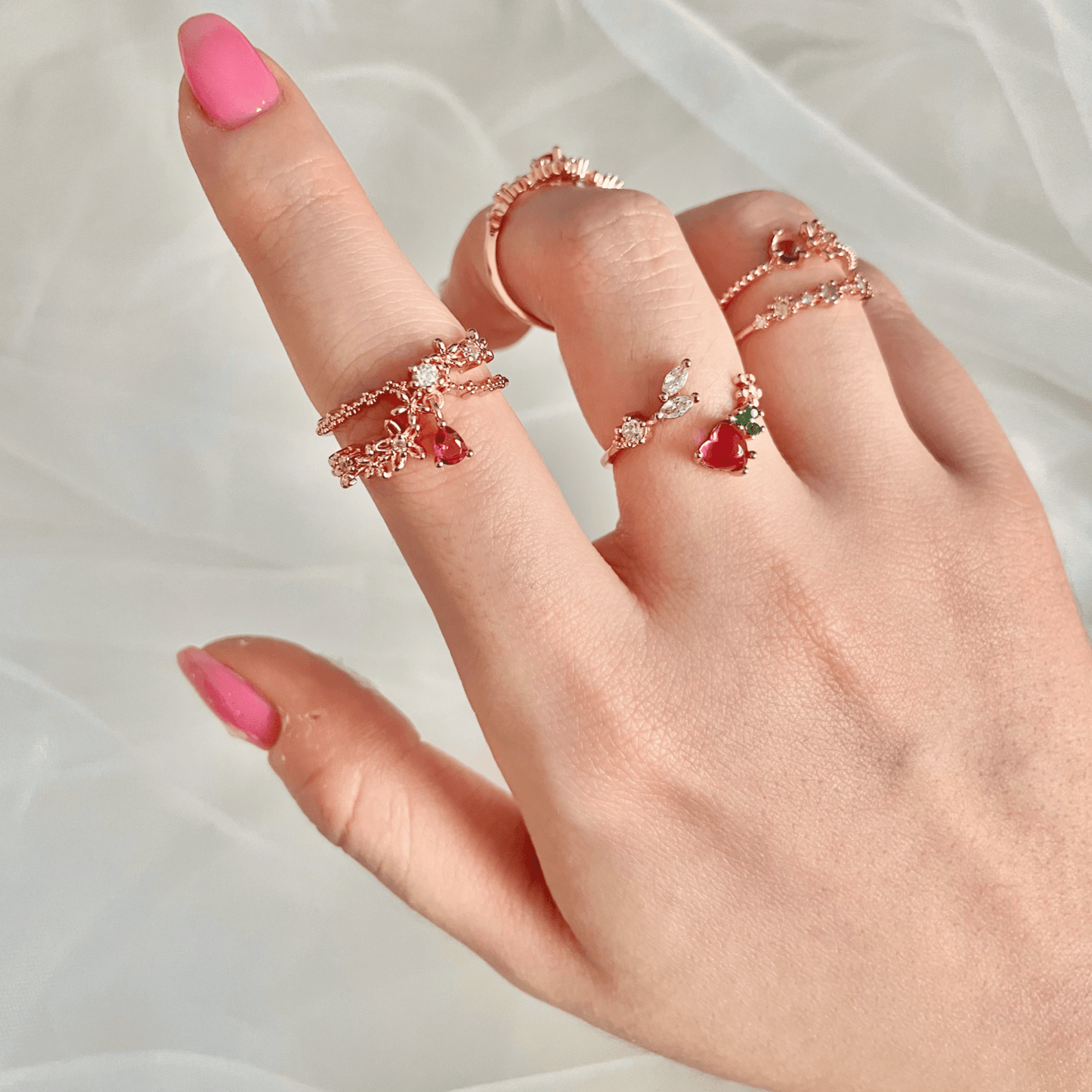 Dangly Flower Ring - Hyacinth - Gold - Plated - Abbott Atelier