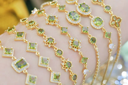 Daphne Bracelet in Green - Gold Plated - Abbott Atelier
