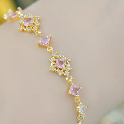 Daphne Bracelet in Pink - Gold Plated - Abbott Atelier