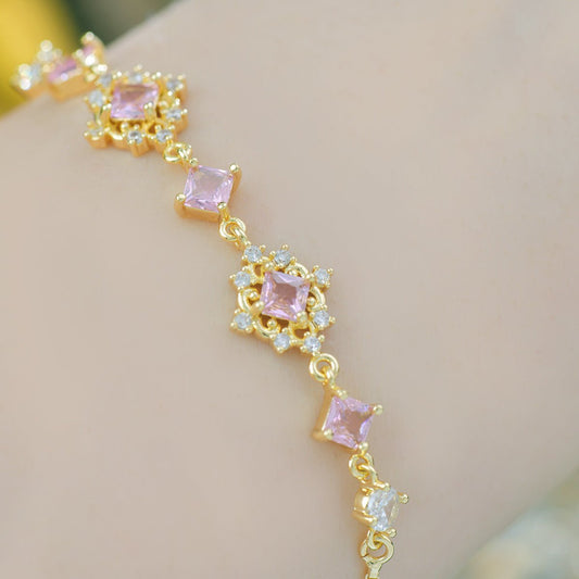 Daphne Bracelet in Pink - Gold Plated - Abbott Atelier