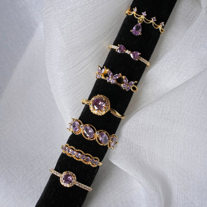 Gilded Lace Amethyst Ring