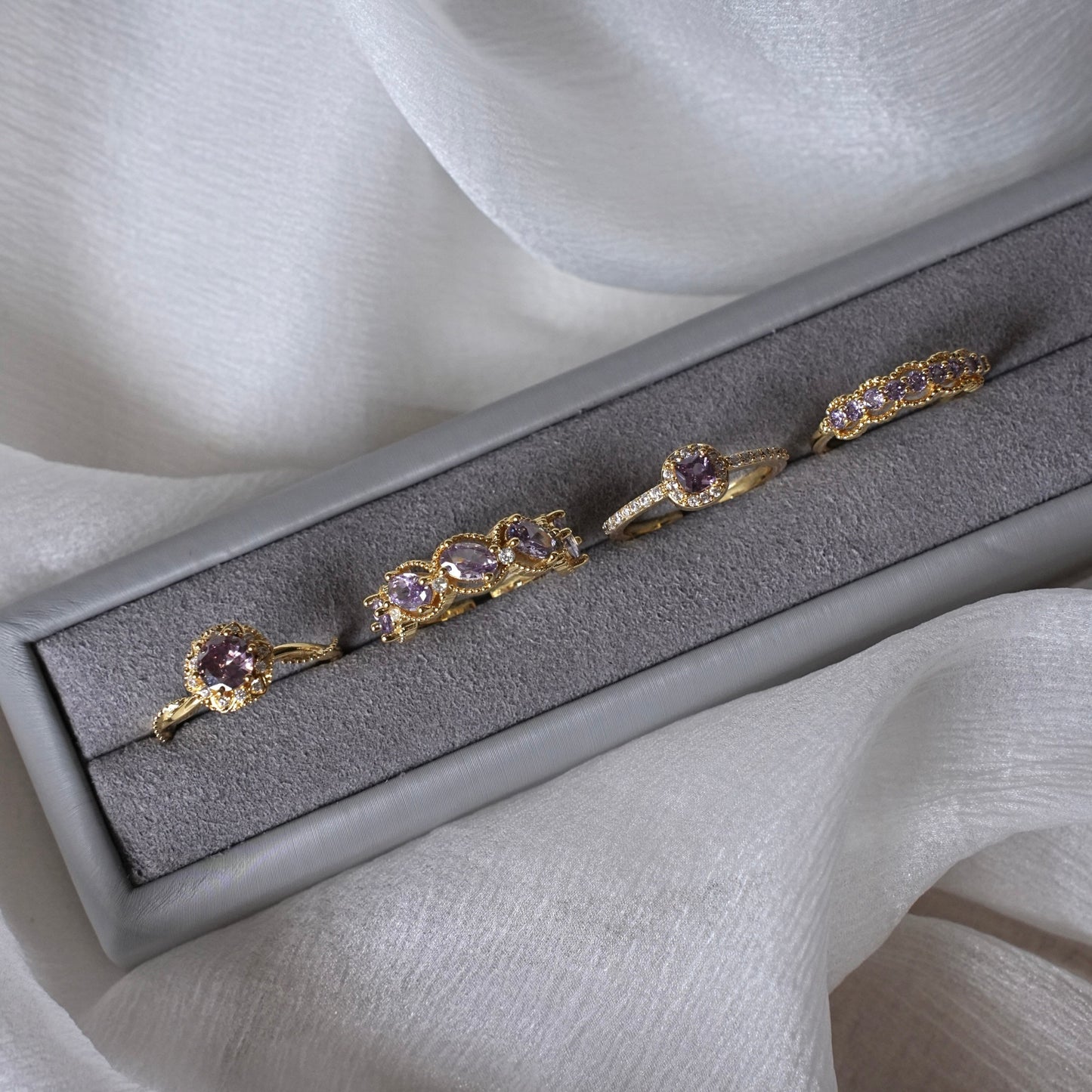Gilded Lace Amethyst Ring