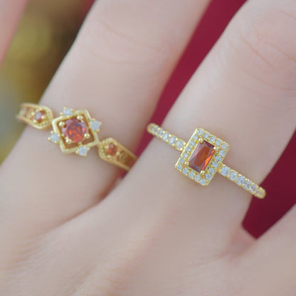 Edith Ruby Ring - Gold - Plated - Abbott Atelier