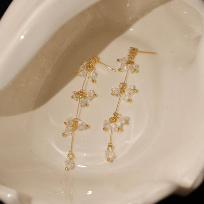 Elara Crystal Earrings in Gold - Hypoallergenic - Abbott Atelier