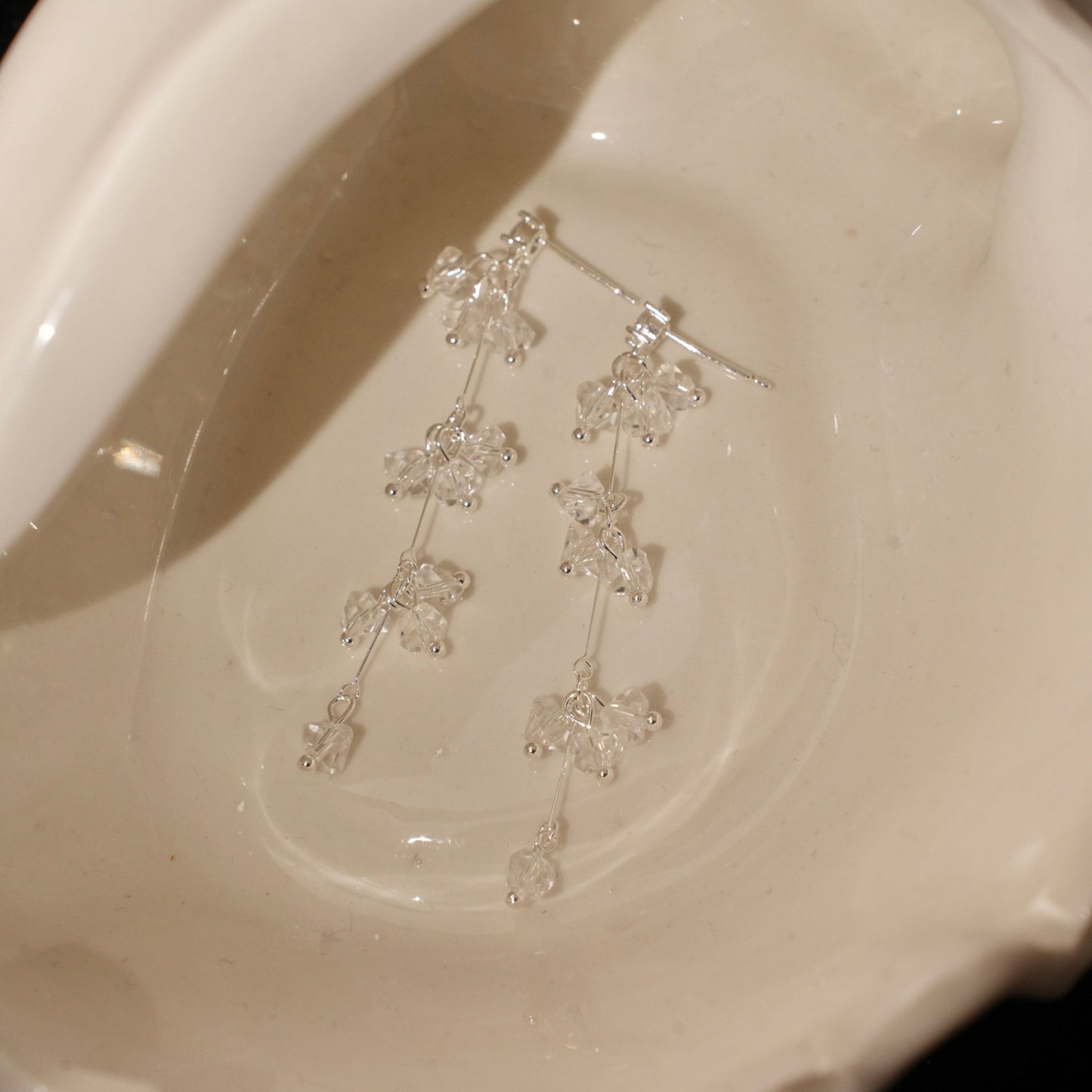 Elara Crystal Earrings in Silver - Hypoallergenic - Abbott Atelier