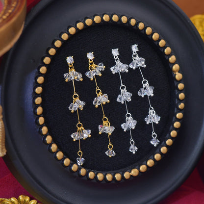 Elara Crystal Earrings in Silver - Hypoallergenic - Abbott Atelier