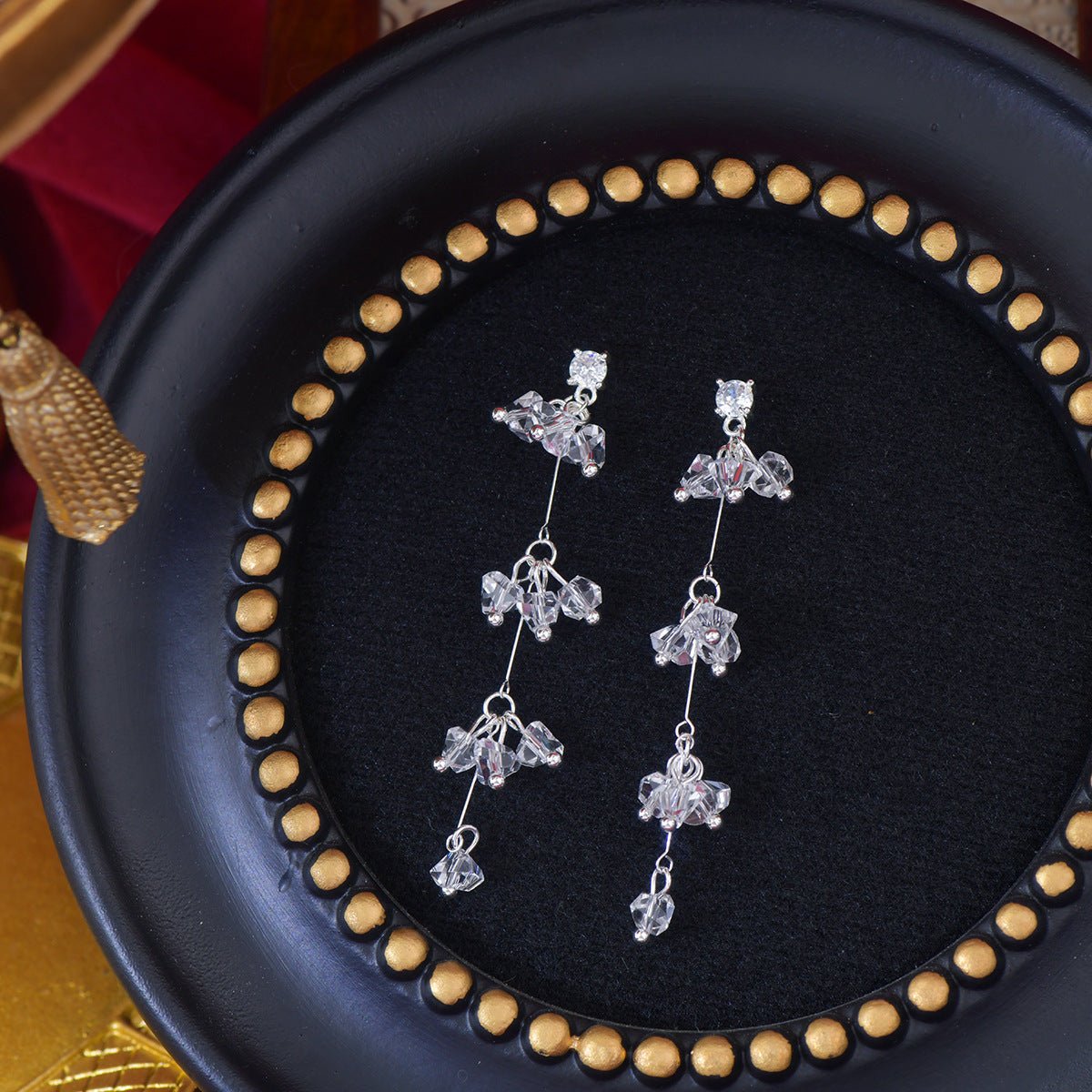 Elara Crystal Earrings in Silver - Hypoallergenic - Abbott Atelier