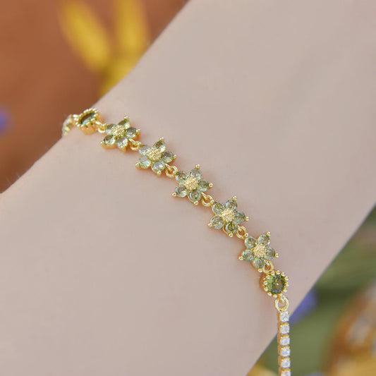 Elaria Bracelet in Green - Gold Plated - Abbott Atelier