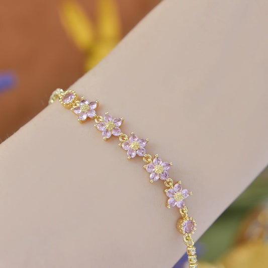 Elaria Bracelet in Pink - Gold Plated - Abbott Atelier