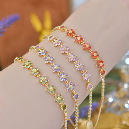 Elaria Bracelet in Red - Gold Plated - Abbott Atelier