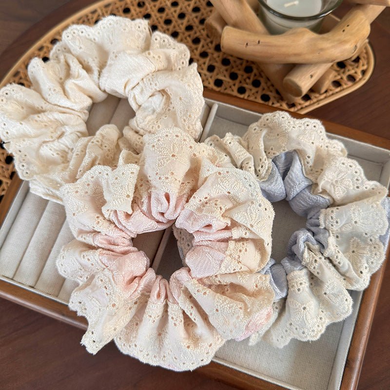 Embroidered Flower Scrunchie (3 Colors)