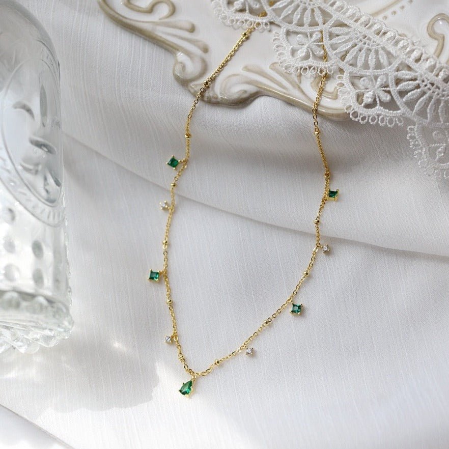 Emerald Necklace (Solid Silver) - Hypoallergenic - Abbott Atelier